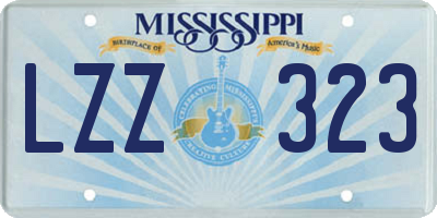 MS license plate LZZ323