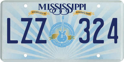 MS license plate LZZ324