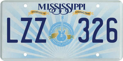MS license plate LZZ326