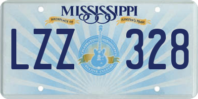 MS license plate LZZ328
