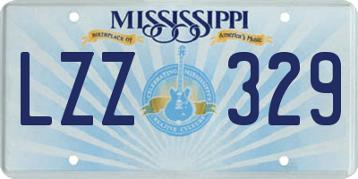 MS license plate LZZ329