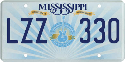 MS license plate LZZ330
