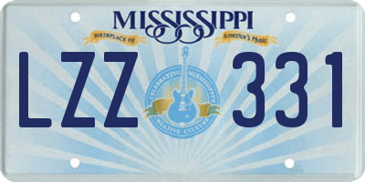 MS license plate LZZ331