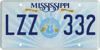MS license plate LZZ332