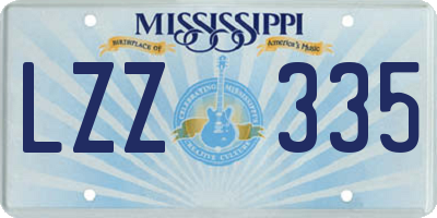 MS license plate LZZ335