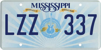 MS license plate LZZ337