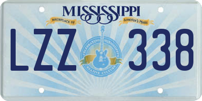 MS license plate LZZ338