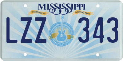 MS license plate LZZ343