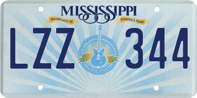 MS license plate LZZ344