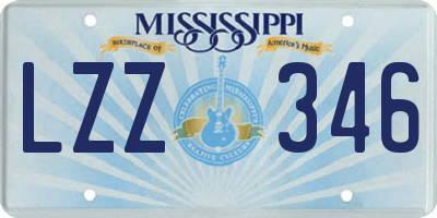 MS license plate LZZ346