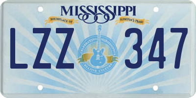 MS license plate LZZ347