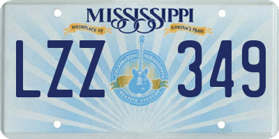 MS license plate LZZ349