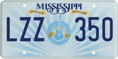 MS license plate LZZ350