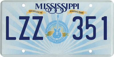 MS license plate LZZ351