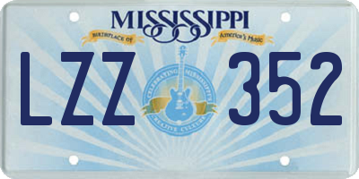 MS license plate LZZ352