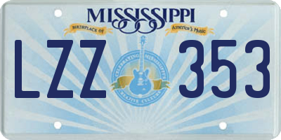 MS license plate LZZ353