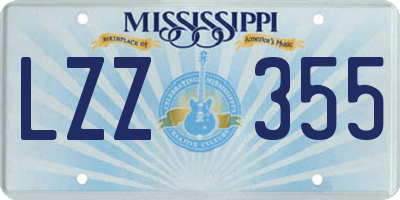 MS license plate LZZ355