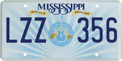 MS license plate LZZ356