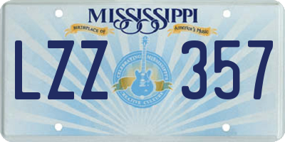 MS license plate LZZ357