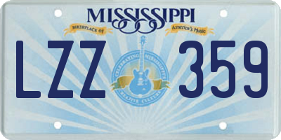 MS license plate LZZ359