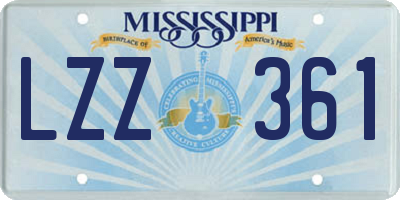 MS license plate LZZ361