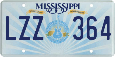 MS license plate LZZ364