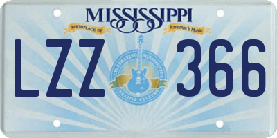 MS license plate LZZ366