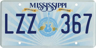 MS license plate LZZ367