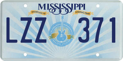 MS license plate LZZ371