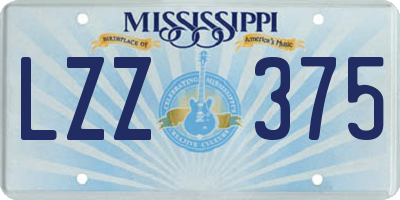 MS license plate LZZ375