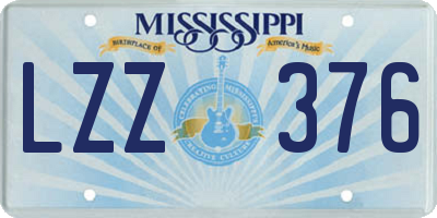 MS license plate LZZ376