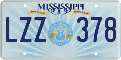 MS license plate LZZ378