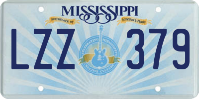 MS license plate LZZ379