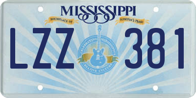 MS license plate LZZ381