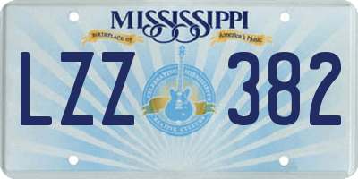 MS license plate LZZ382