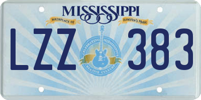 MS license plate LZZ383