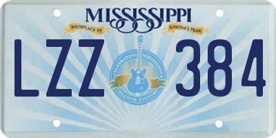 MS license plate LZZ384