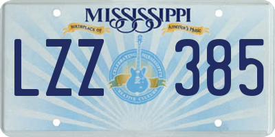 MS license plate LZZ385