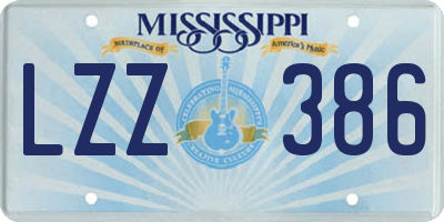 MS license plate LZZ386