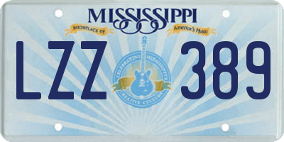 MS license plate LZZ389