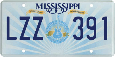 MS license plate LZZ391