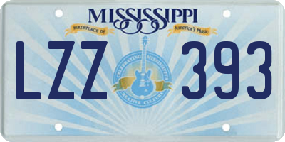 MS license plate LZZ393