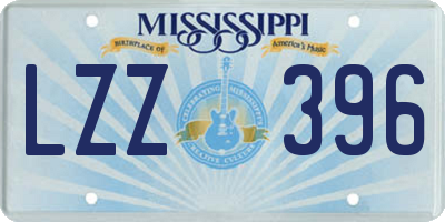 MS license plate LZZ396