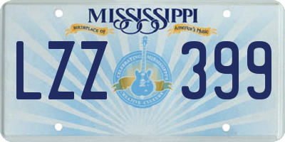 MS license plate LZZ399