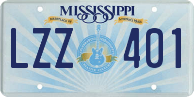 MS license plate LZZ401