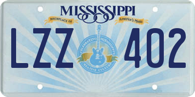 MS license plate LZZ402