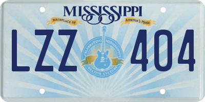 MS license plate LZZ404