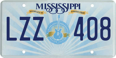 MS license plate LZZ408