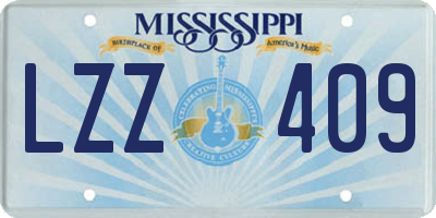 MS license plate LZZ409