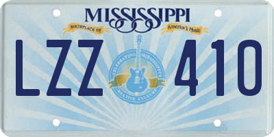 MS license plate LZZ410